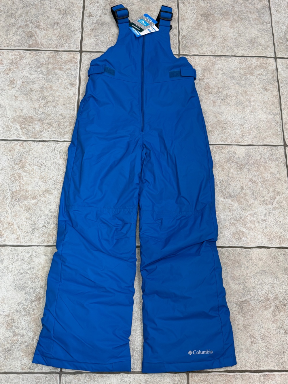 NWT Columbia Kids' Blue Insulated Snow Bibs size medium (10-12)